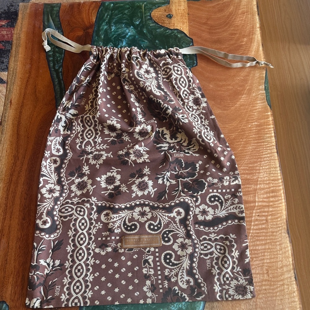 Double D Ranch Brown and Cream Drawstring Bag